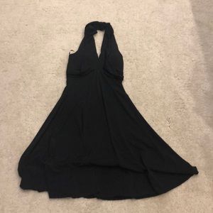 Drapey halter neck black dress